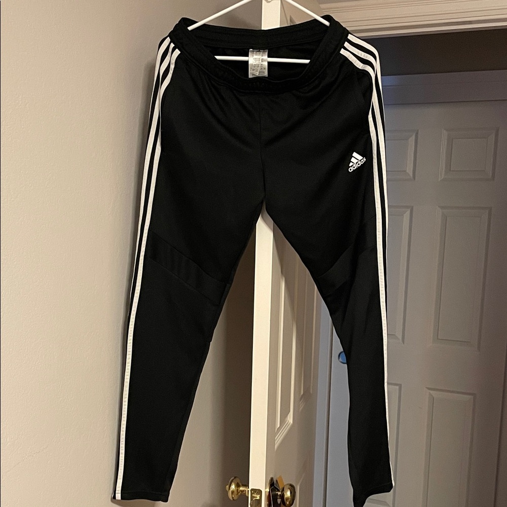 Adidas Women’s Black Climacool Joggers with White Stripes